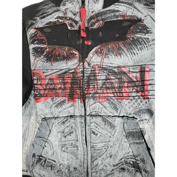 DXtreme The Dark Knight Rises Kids Batman Hooded Sweatshirt - Embroidered Zip - Picture 5 of 10